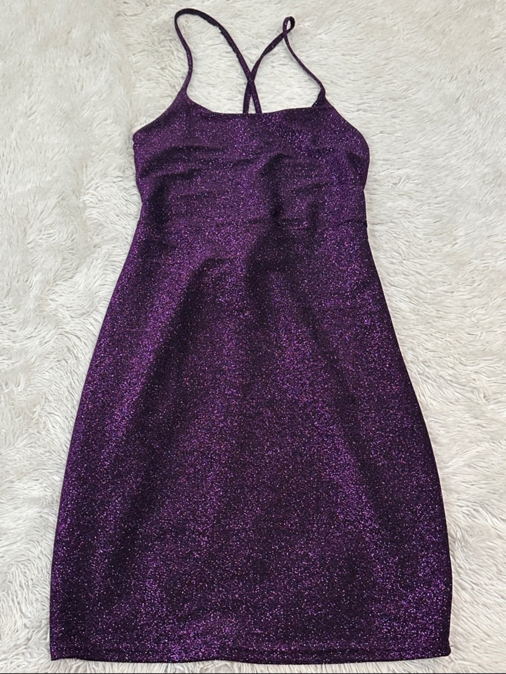 👛 FV Relay Metallic Lace Up Back Mini Dress